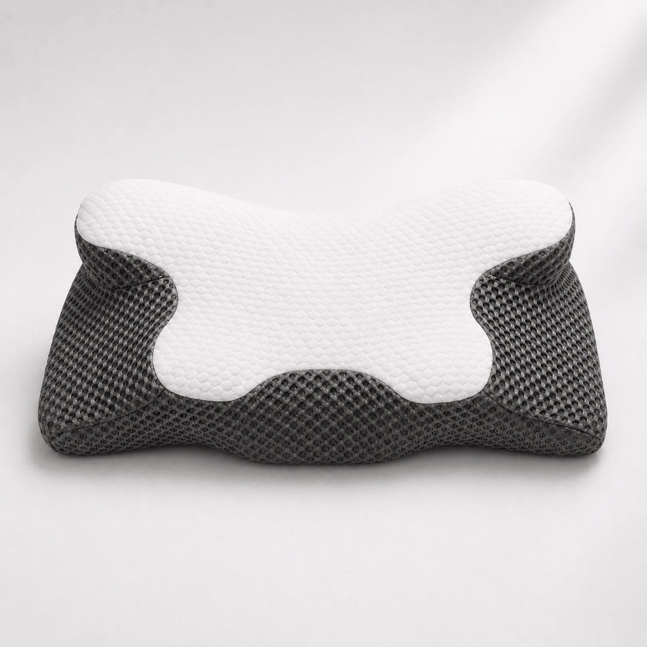 Front view of the OrthoCloud Pillow showing its contoured support zones